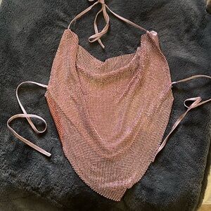 Brand new! Never worn! Pink rhinestone crop top